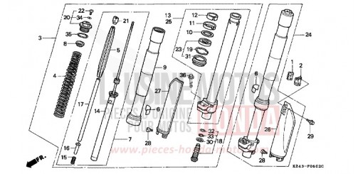 GABEL, VORNE (CR125RN/RP) CR125RP de 1993